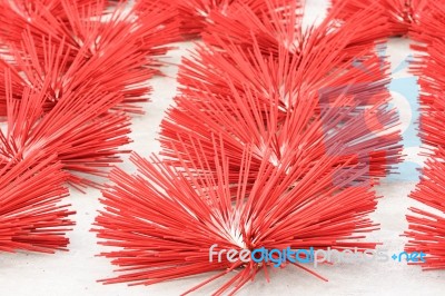 Red Incense Sticks Stock Photo