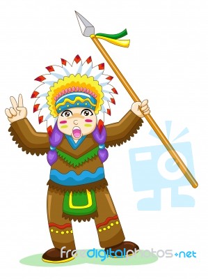 Red Indian Chief Stock Image