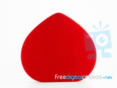 Red Jewelry Heart-shaped Box Isolated On White Background.  Stock Photo