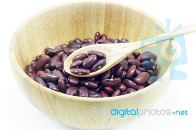 Red Kidney Bean Isolated On White Background Stock Photo