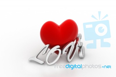 Red Love Heart, Valentines Day Concept Stock Image