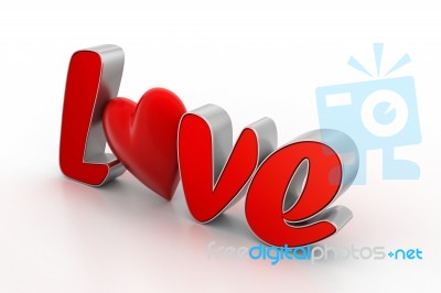 Red Love Heart, Valentines Day Concept Stock Image