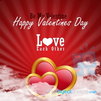 Red Love Heart, Valentines Day Concept Stock Image