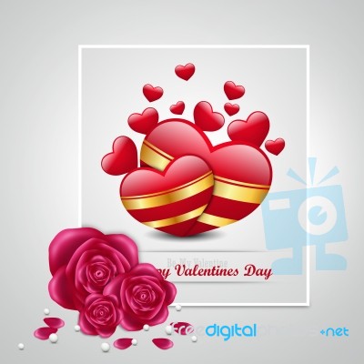 Red Love Heart, Valentines Day Concept Stock Image