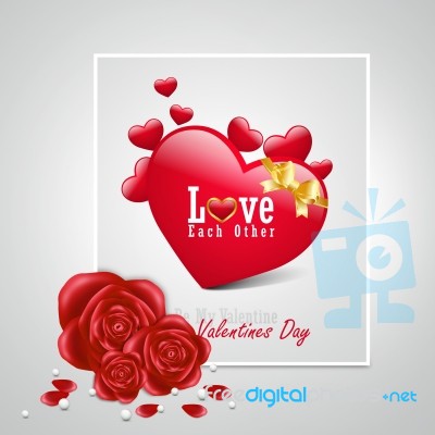 Red Love Heart, Valentines Day Concept Stock Image