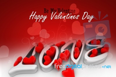 Red Love Heart, Valentines Day Concept Stock Image