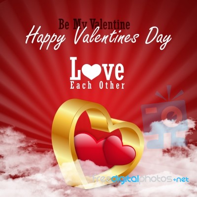 Red Love Heart, Valentines Day Concept Stock Image