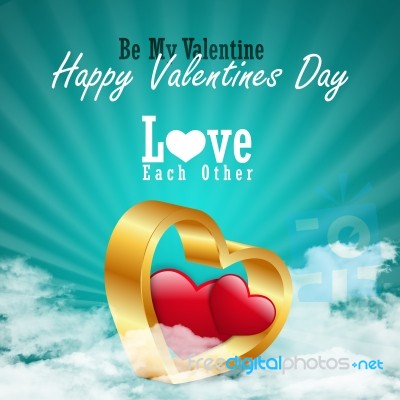 Red Love Heart, Valentines Day Concept Stock Image