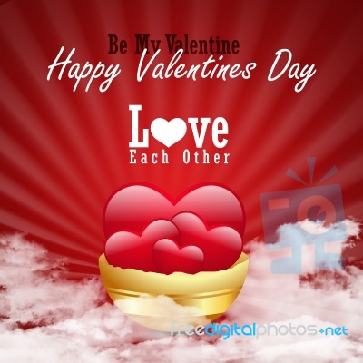 Red Love Heart, Valentines Day Concept Stock Image