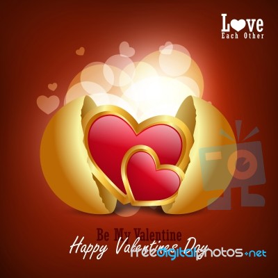 Red Love Heart, Valentines Day Concept Stock Image