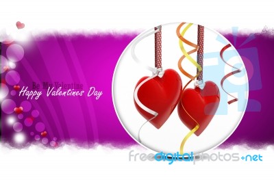 Red Love Heart, Valentines Day Concept Stock Image