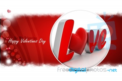 Red Love Heart, Valentines Day Concept Stock Image