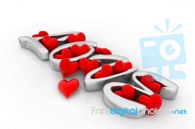 Red Love Hearts, Valentines Day Concept Stock Image