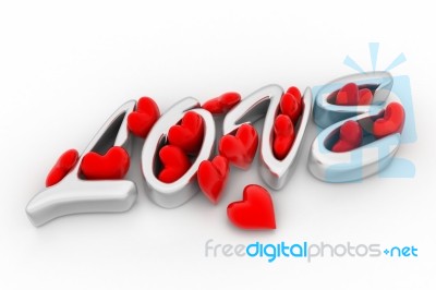 Red Love Hearts, Valentines Day Concept Stock Image