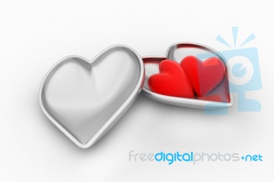 Red Love Hearts, Valentines Day Concept Stock Image