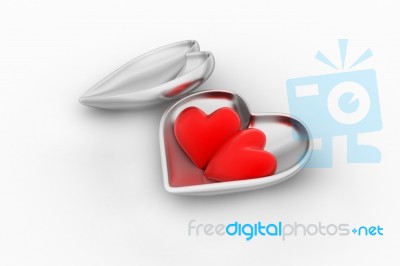 Red Love Hearts, Valentines Day Concept Stock Image