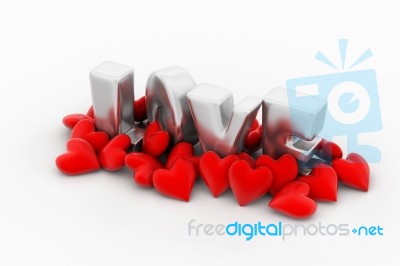 Red Love Hearts, Valentines Day Concept Stock Image