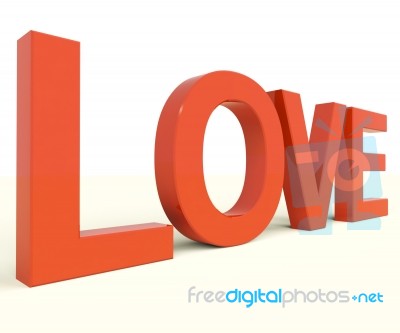 Red Love Word Stock Image