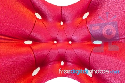 Red Luxury Vintage Style Leather With Button Stock Photo