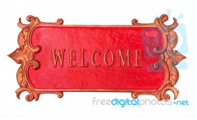 Red Metal Art Frame Isolated Stock Photo