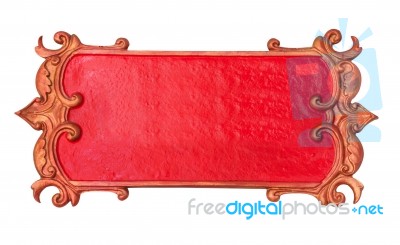 Red Metal Art Frame Isolated Stock Photo