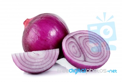 Red Onion Isolated On The White Background Stock Photo