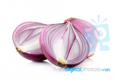 Red Onion Isolated On The White Background Stock Photo