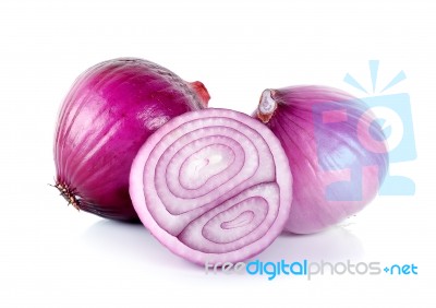 Red Onion Isolated On The White Background Stock Photo