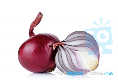 Red Onion Isolated On The White Background Stock Photo