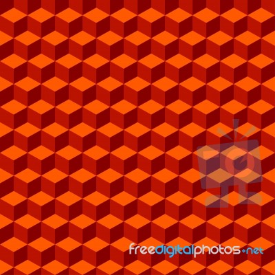 Red Orange Geometric Volume Seamless Pattern Background 001 Stock Image