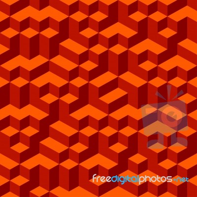 Red Orange Geometric Volume Seamless Pattern Background 002 Stock Image