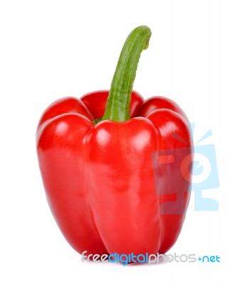 Red Pepper Isolated On The White Background Stock Photo