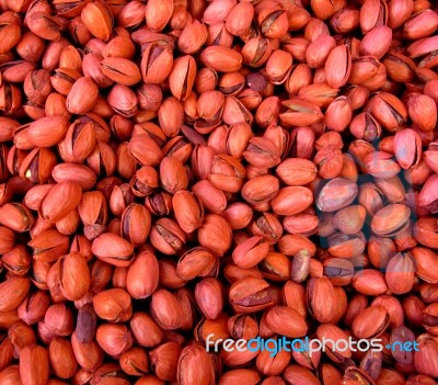 Red Pistachios Stock Photo