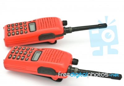 Red Radio Communication Stock Photo