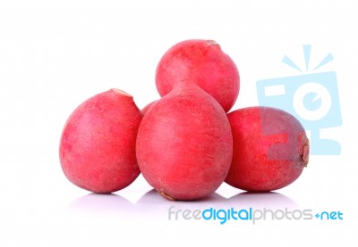 Red Radish Isolated On A White Background Stock Photo