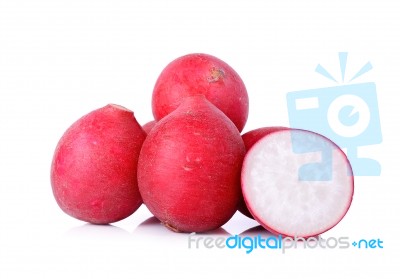 Red Radish Isolated On A White Background Stock Photo