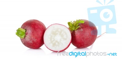 Red Radish Isolated On The White Background Stock Photo