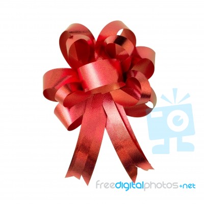 Red Ribbon For Gift Stock Photo