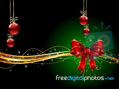 Red Ribbon Symbol Of Christmas Stock Image