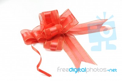 Red Ribbon With Bow Stock Photo