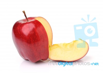 Red Ripe Apple Isolated On White Background Stock Photo