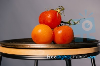 Red Ripe Fresh Tomatoes Stock Photo