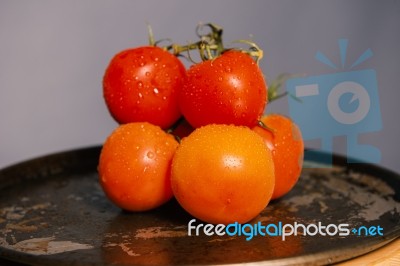 Red Ripe Fresh Tomatoes Stock Photo