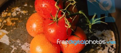 Red Ripe Fresh Tomatoes Stock Photo