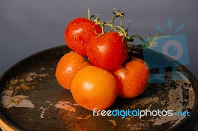 Red Ripe Fresh Tomatoes Stock Photo