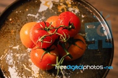 Red Ripe Fresh Tomatoes Stock Photo