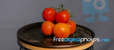 Red Ripe Fresh Tomatoes Stock Photo