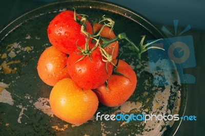 Red Ripe Fresh Tomatoes Stock Photo