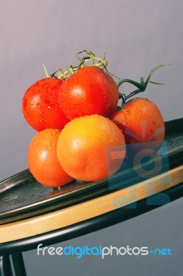 Red Ripe Fresh Tomatoes Stock Photo