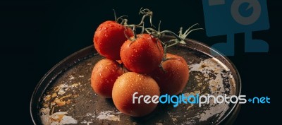 Red Ripe Fresh Tomatoes Stock Photo